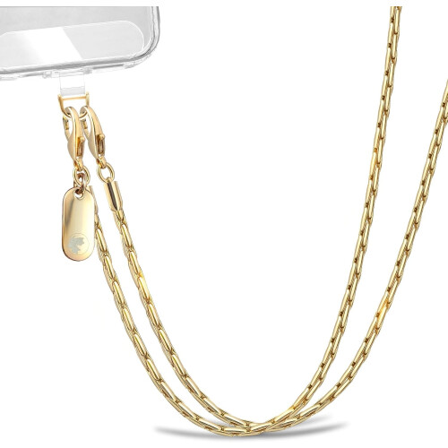 Cordão para celular com alça transversal, pingentes removíveis e função antifurto, compatível com iPhone, para mulheres.