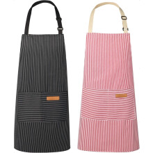 2-delige set keukenschorten, kookschort met 2 zakken, unisex, verstelbare nekband, koksschorten voor mannen en vrouwen