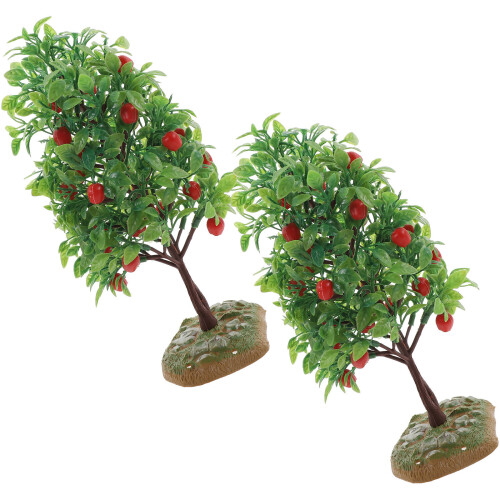 6Pièces Figurines Arbres Fruitier Vert Doux Pour Paysage