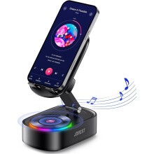 Altavoz inalámbrico con inducción y soporte para teléfono – Regalo de San Valentín/Cumpleaños para hombres, mujeres y adolescentes; plegable,