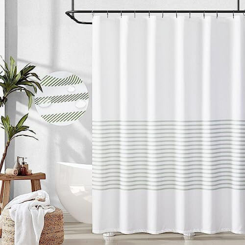 Zwart-wit gestreept douchegordijn 70x72 inch