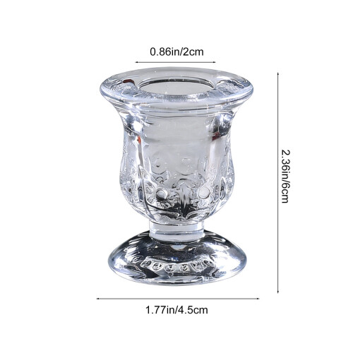Clear Glass Candlestick Holder 2.4in 2