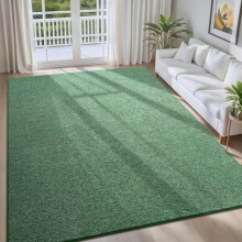 Green and White Low-Pile Modern Area Rug 4x6 ft