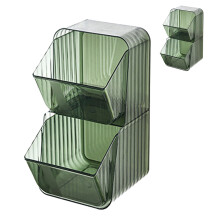 Clear Green Food Storage Bin Organizer 13.6x26.9x12.6cm