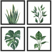 10x10 Zoll großes botanisches Wandbild-Set, Acryldrucke in Salbeigrün