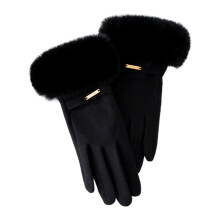 Duitse fluwelen winterhandschoenen voor dames, warm en vingerloos.