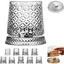 Verre à whisky en cristal rotatif à 360, verre Old Fashioned tournant pour bourbon et scotch, cadeau anti-stress
