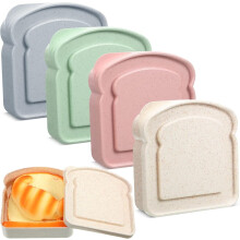 Reusable BPA-Free Sandwich Containers for Kids & Adults, Microwave & Dishwasher Safe, Compatible with Lunch Boxes