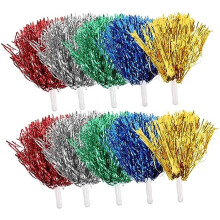 Confezione da 10 pompon da cheerleading con impugnatura ergonomica