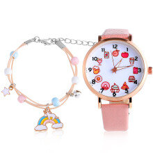 4Pièces Cartoon Quartz Pour Enfants Bracelet Coloré