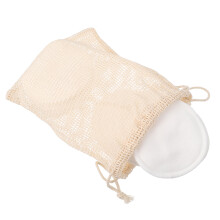 2Ensembles Tampons Démaquillants Ronds Blancs En Fibre De Bambou Douce