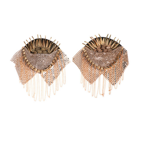 2Paires Épaulettes Dorées À Rivets Avec , Accessoire Décoratif