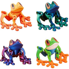 Ensemble de 4 aimants de réfrigérateur réalistes en forme de grenouille
