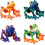 Ρεαλιστικοί μαγνητικοί μαγνήτες ψυγείου βατράχου 4 τεμαχίων 1