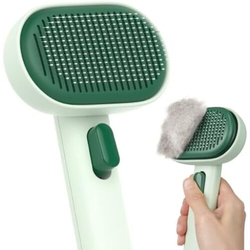 Cat Deshedding Brush with One-Click Clean