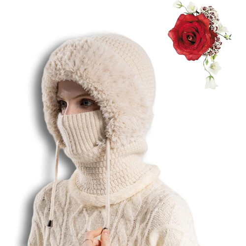 Καπέλο 3in1Beanie με κασκόλ και μάσκα, Καπέλο Averageon3in1Beanie για γυναίκες, Ζεστό