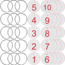 150Ensembles Marqueurs Numériques Ronds En Et Métal Blancs