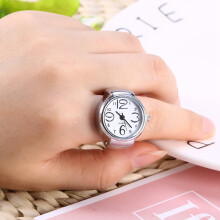 Ronde ringhorloge, 8 kleuren, modieus, dames en heren, quartz analoog, rond vingerringhorloge, liefdeshorloge, quartz ringhorloge