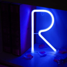 Neon Sign, Letter Neon Signs Neon Alphabet Light Light Up LED Letters Lights Light Up Marquee Letters Lights Battery USB Blue