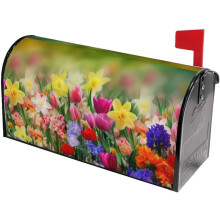 Postkassedeksel med tulipanmotiv, blomstermotiv, 21 x 18 tommer
