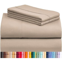 4-teiliges Mikrofaser-Bettwäscheset (Queen-Size) mit 45 cm tiefen Taschen