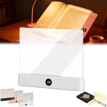 Slimme LED-leeslamp, 3 kleuren en timer, oplaadbare dimbare platte lamp, oogvriendelijke gloed, beschrijfbaar oppervlak
