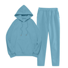 Conjunto feminino de moletom com capuz e calça (2 peças, tamanhos P a 3XG)