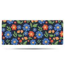 Pioneer Flower Floral badeværelsestæppe, skridsikker mikrofibermåtte med gummibagside, blød 61 x 150 cm gulvmåtte til badekar og bruser