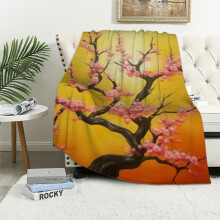 Pink Flowers Ideal Comfy Throw Blanket for All Seasons Bed Decor Lightweight Anti-Pilling Wrinkle-Resistant 50x60in