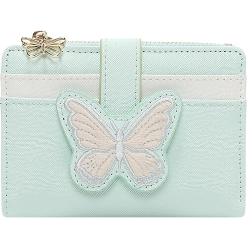 Γυναικείο Πορτοφόλι RFID Butterfly Slim PU Δερμάτινο Δίπτυχο με Θήκη για Κέρματα και