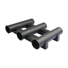 Fishing Rod Holder Fishing Pole Mount Tube 3 Rod Rack for Pontoon Boat Yacht Black