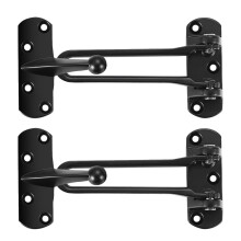 2 stuks dubbele antidiefstaldeursloten met intrekbare sluiting, kindveilig, 10,3 x 6,3 cm, zwart