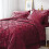 7-Piece Queen Comforter Set Dark Red Microfiber 1