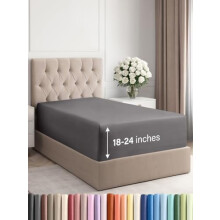 Sábana bajera ajustable King con bolsillo extra profundo de 18 a 24 pulgadas