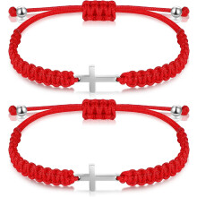 Verstellbare geflochtene Kreuzarmbänder – Christliches Jesus-Design, geeignet für Paare, beste Freunde, Ostern und Taufe