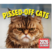 Calendario da parete Grumpy Cats 2026 - Foto divertenti, 11x17 pollici