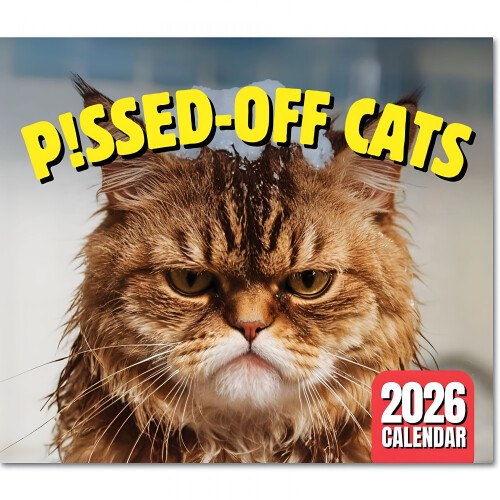 Ημερολόγιο τοίχου Grumpy Cats2026 - Αστείες φωτογραφίες, 11x17 ίντσες