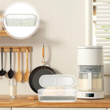 Plateau à couverts OUNONA avec couvercle, en plastique blanc, 1 pièce