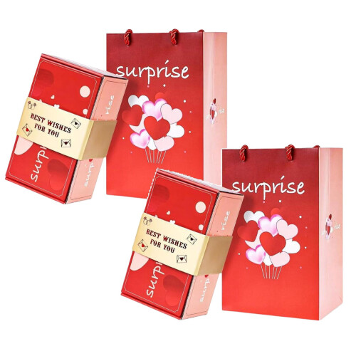 2-teilige Explosions-Geschenkbox mit Konfetti