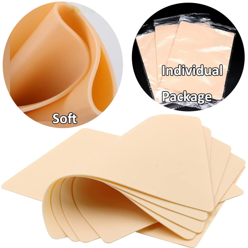 15pcs Double-Sided Tattoo Practice Skin (7.4x5.6"), Compatible with Tattoo & Microblading Tools