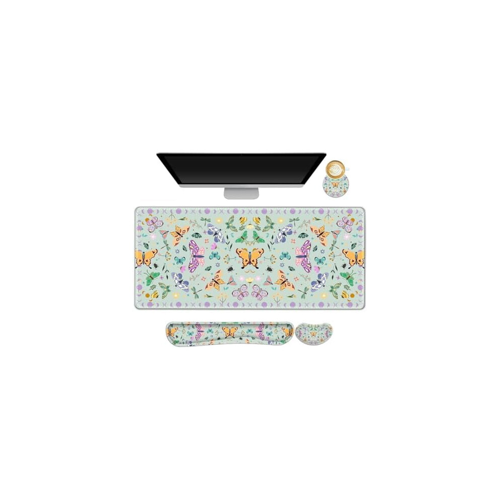 Aquamarine 4-In-1 Desk Mat Set With Wrist Rests 9450273267036