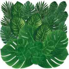 56 stk. tropiske palme- og monsterabladdekorasjoner
