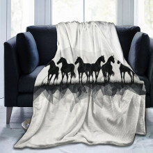 Minimalistisk hestetæppe Ultrablødt, hyggeligt, dekorativt flanneltæppe til hjemmet, sengen, sofaen, stolen, rejsen, 60x50