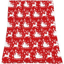 Red Santa Reindeer Flannel Throw Blanket 50x60 in