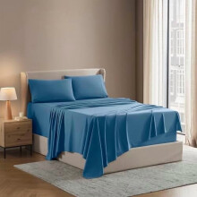Ensemble de draps en microfibre pour lit queen, 4 pièces, poches profondes