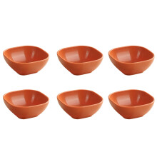 6-delers firkantede sausskåler, hvetestrå, 10 cm