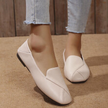 Sapatos sociais femininos, modelo único, que podem ser usados com um ou dois pés, com sola macia, na cor bege, tamanho 6,5 americano.