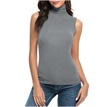 Tops de cuello alto sin mangas para mujer, ligeros y elásticos.