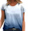 Kortärmad gradienttryck blå, T-shirts (dam) 1
