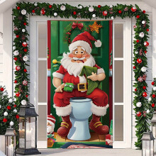 Karácsonyi díszek, ajtótakaró, gobelin, téli dekoráció, beltéri, kültéri, bejárati ajtóra való transzparens, parasztház partikellékek